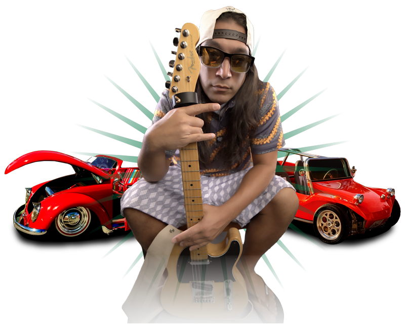 Jordan-T picture with VW Cars Behind him